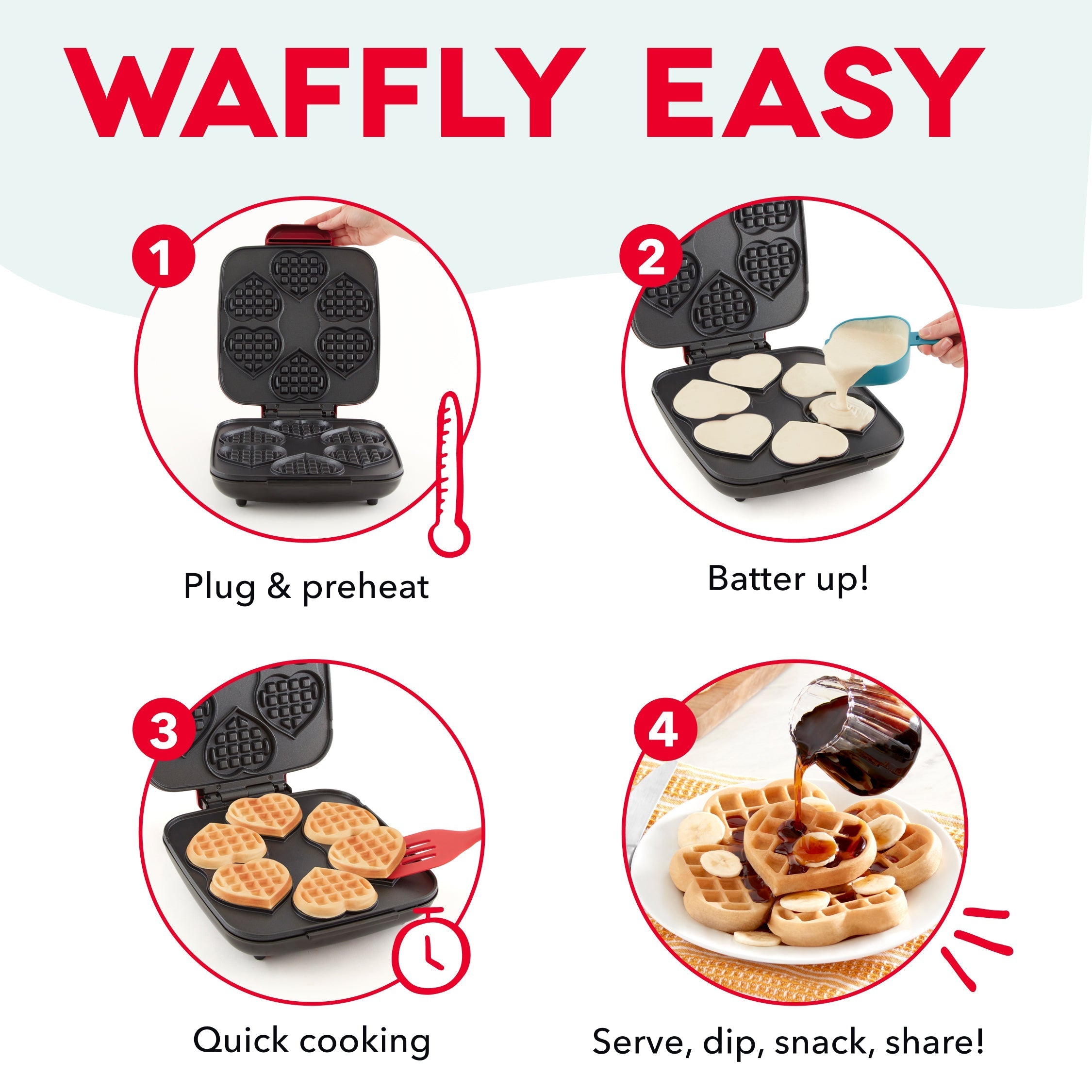 Multi Mini Heart Waffle Maker